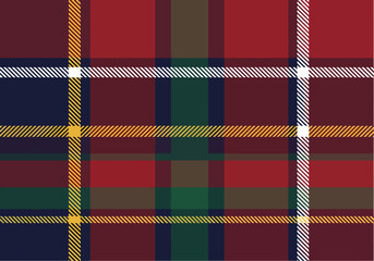 Seamless plaid fabric design featuring a colorful tartan pattern with geometric checkered stripes on a vintage textile material for a decorative cotton cloth wallpaper backdrop