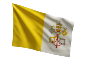 Vatican City flag waving with a transparent background illustration.