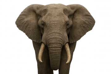 Majestic Elephant Headshot with Transparent Background for Easy Use