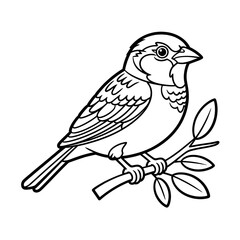 Swallow Bird coloring page line art