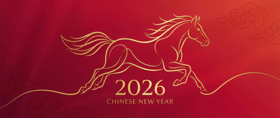 Chinese new year 2026 with 2026, design, illustration, year, lantern, new, modern