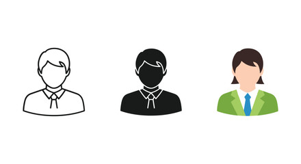 Three business professionals illustrated