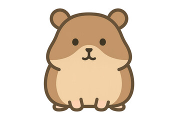 Cute hamster cartoon with transparent background in a kawaii style.