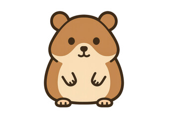 Obraz premium Cute hamster cartoon, illustration on transparent background image