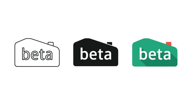Beta version logo design set for software application