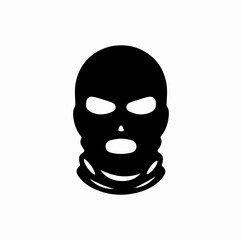 Fototapeta premium Balaclava Ski Mask Silhouette Icon Vector