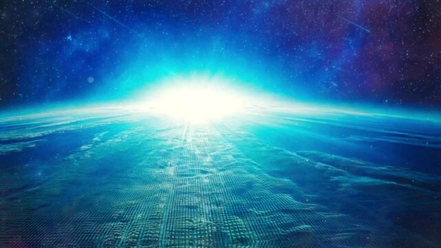  Space and Ocean with Mystical Light in 4K