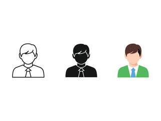 Different styles of male user icons