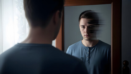 Fading Self Reflection. Perfect for: Psychology content, wellness campaigns, self-esteem topics