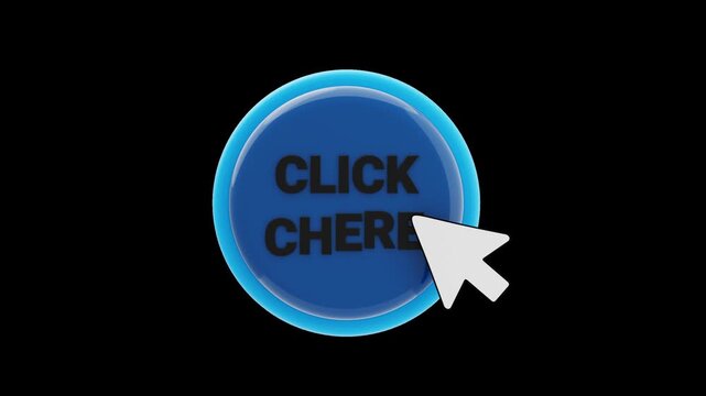 3D Click Here Button | Alpha Channel
