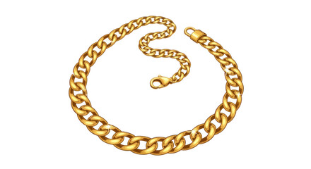 Luxurious Golden Curb Chain Necklace with Clasp.
