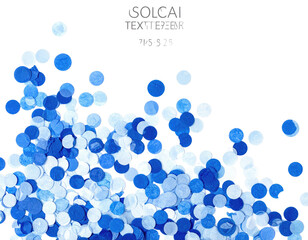 Blue/white confetti spills down