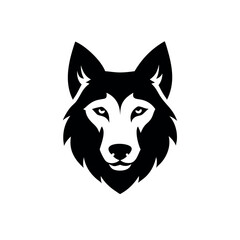 Naklejka premium Modern animal logo featuring dog face merged with wolf face On white Background Vector illustration