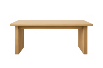 Empty wooden table with transparent background featuring clean top surface for product display or graphic elements