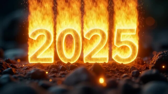 Video A fiery display of numerical fireworks on December 31st, 2015