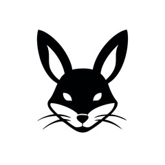 Stylish animal emblem featuring fox and rabbit face harmony On white Background Vector illustration