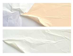 Torn paper textures, white/cream, peeled/wrinkled