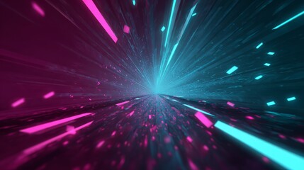 Abstract crystal explosion with glowing shards