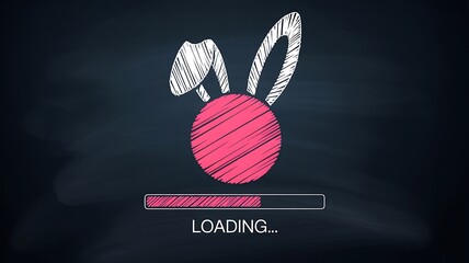 Easter loading progress concept with bunny symbol
