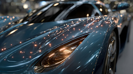 Luxury car detail with bokeh