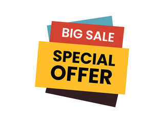 Modern Big Sale Special Offer Banner – Colorful Promotional Discount Label on White Background