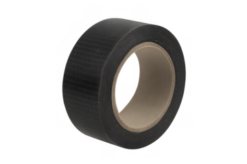 Black gaffer tape roll with a sturdy cardboard core, providing strong adhesive for repairs, electrical work, and bundling