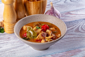 Thai Tom Yum soup with chicken