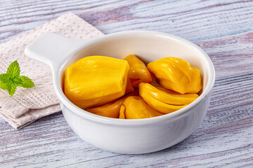 Canned sweet juicy yellow Jackfruit