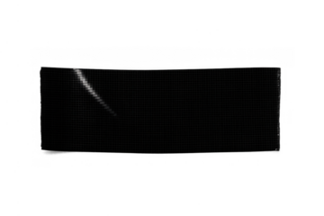 Black insulating duct tape strip on transparent background forming a blank information censorship bar