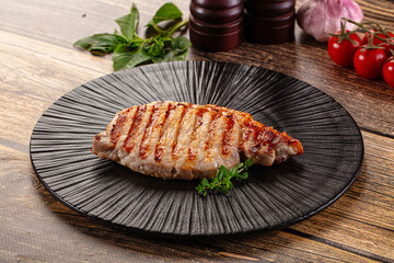 Juicy grilled pork fillet steak