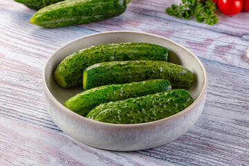 Homemade lightly salted cucumbers snack