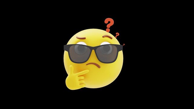 3D Thinking Face Emoji | Alpha Channel
