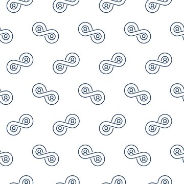 Infinity people seamless pattern isolated on white background