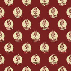 Obraz premium Wine seamless pattern isolated on color background