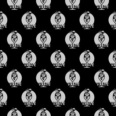 Obraz premium Wine seamless pattern isolated on black background
