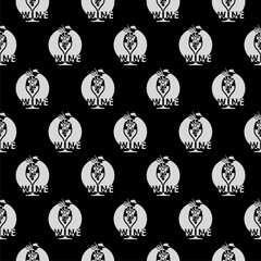 Obraz premium Wine seamless pattern isolated on black background