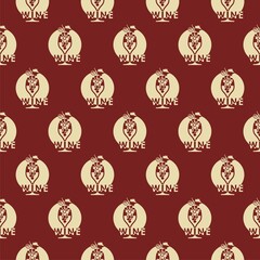 Obraz premium Wine seamless pattern isolated on color background
