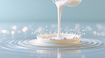 ミルクが跳ねる瞬間を捉えた美しいスプラッシュ