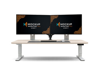 Two Screens Monitor Mockup