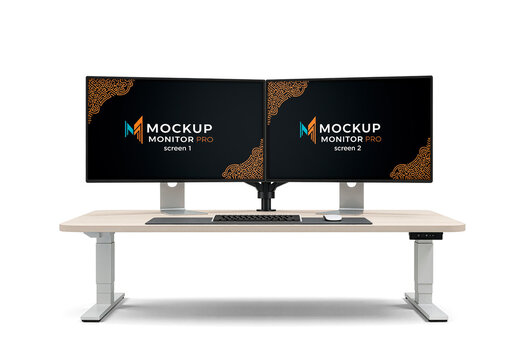 Two Screens Monitor Mockup