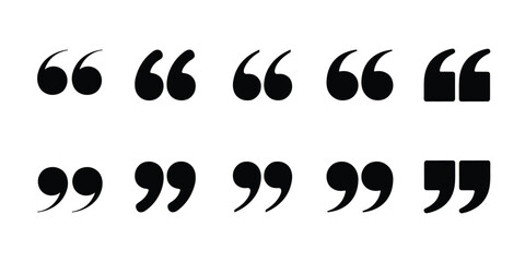 Vector quotation marks collection on clean background