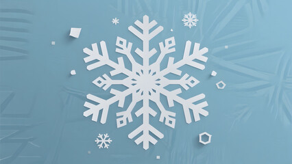 Fototapeta premium Winter Snowflake Design, Abstract Art, Holiday Decor, Cold Weather, Seasonal Graphics
