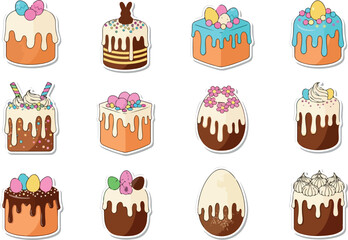 Colorful Easter Cakes Assortment Delightful Decorative Designs