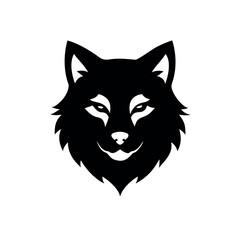 Creative Wolf Face Merged with Cat Face in Minimal Wildlife Art Concept Vector illustration