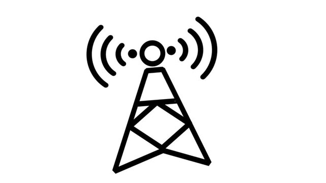 Motion signal tower icons. Animated icons suitable for web, technology, business, and entertainment.