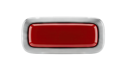 Red Button Pressed on White Background