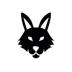 Wolf face and rabbit face combined animal profile design On white Background Vector illustration