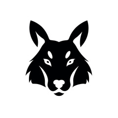 Creative wolf face merged with rabbit face animal artwork On white Background Vector illustration