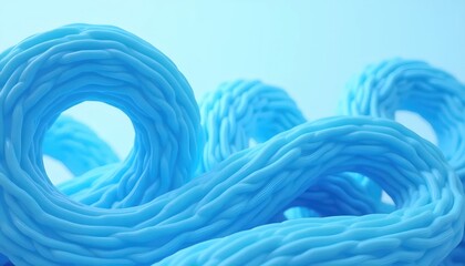 Layered Blue Wave Loops Forming A Modern Abstract Sculpture