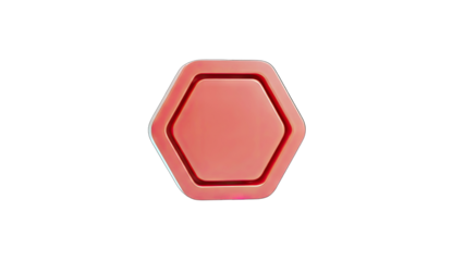 Red Hexagon Icon on White Background